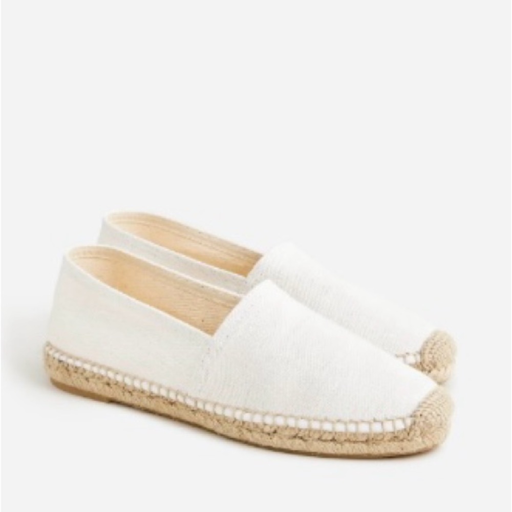 J crew espadrille flats in linen